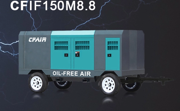 CFOF150M-8.8 150 CFM compressore Diesel senza olio tipo portatile con Standard di emissione EPA T4F/EV Stage V